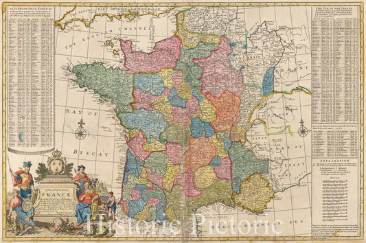 France - Provinces and Acquisitions, 1730 ca | Historical Map Print