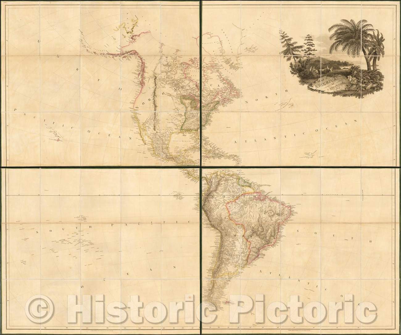Historic Map - Map of America, 1804, Aaron Arrowsmith - Vintage Wall Art