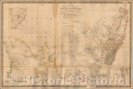 Historic Map - Map of South Australia, New South Wales, Van Diemen's Land and Settled Parts of Australia, 1840, James Wyld v2