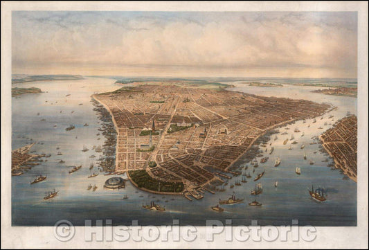 Historic Map - New York, 1851, Goupil & Co. v1