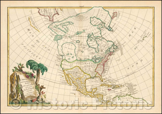 Historic Map - L'Amerique Septentrionale divisee en ses principaux Etats, 1762, Jean Janvier v3