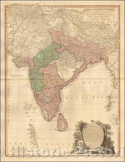 Historic Map - Hind, Hindoostan or India, 1800, William Faden v4