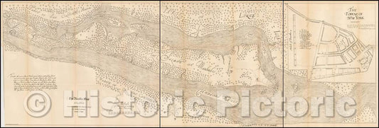Historic Map - The Nicolls Map 1664-1668. Presented to the New York Historical Society, 1862, Valentine's Manual - Vintage Wall Art
