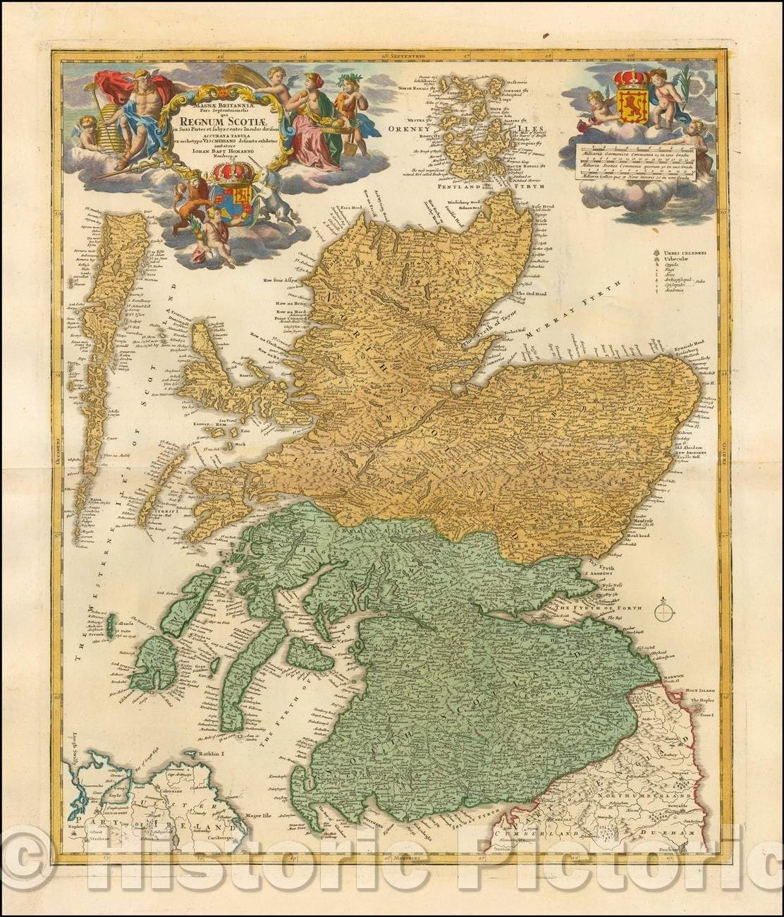 Historic Map - Magnae Britanniae Pars Septentrionalis qua Regnum Scotiae, 1710, Johann Baptist Homann v4