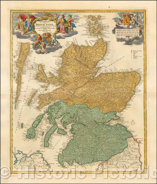 Historic Map - Magnae Britanniae Pars Septentrionalis qua Regnum Scotiae, 1710, Johann Baptist Homann v4