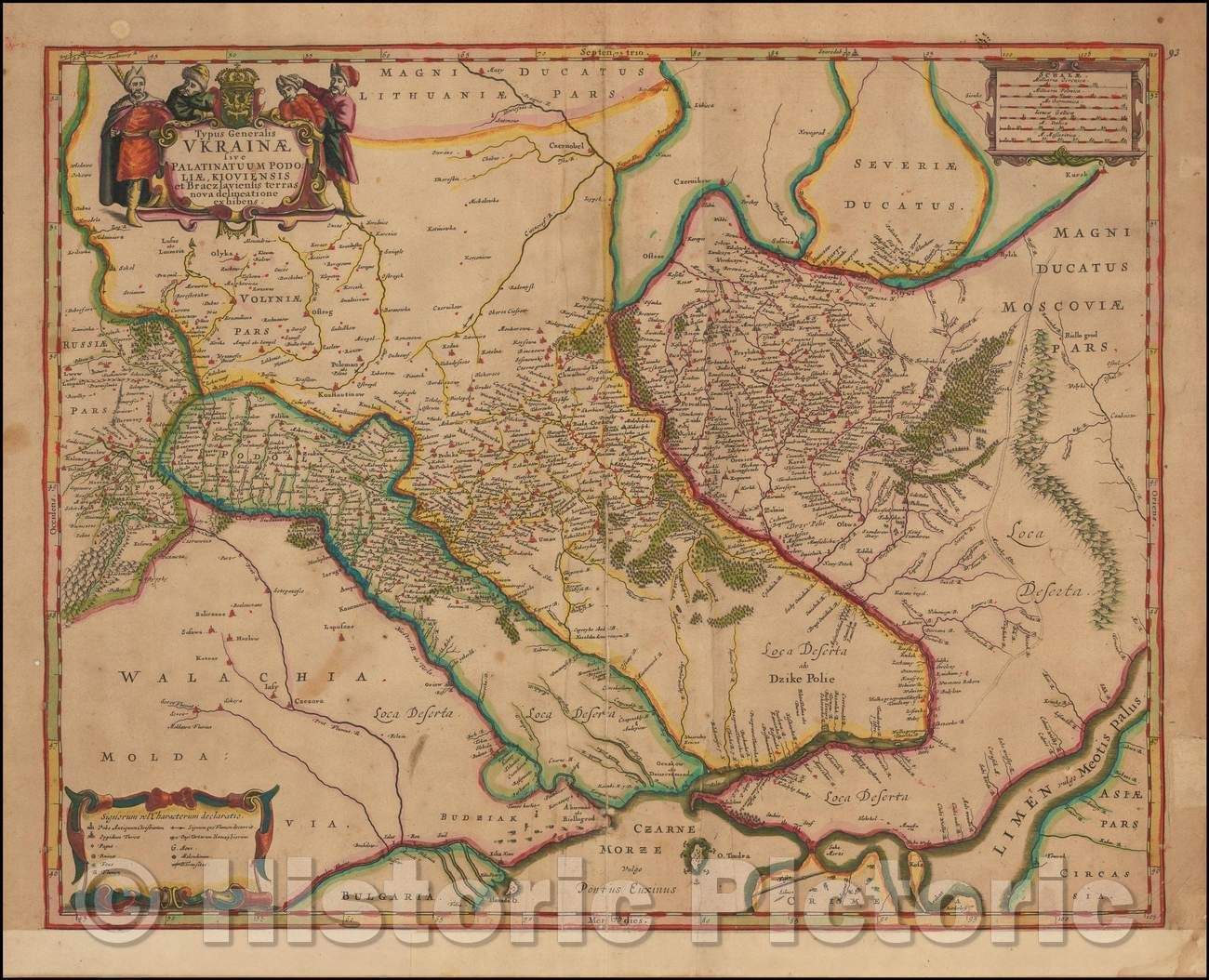 Historic Map - Typus Generalis Ukrainae sive Palatinatuum Podoliae, Kioviensis et Braczlaviensis terras nova delineatione exhibens, 1657, Jan Jansson - Vintage Wall Art