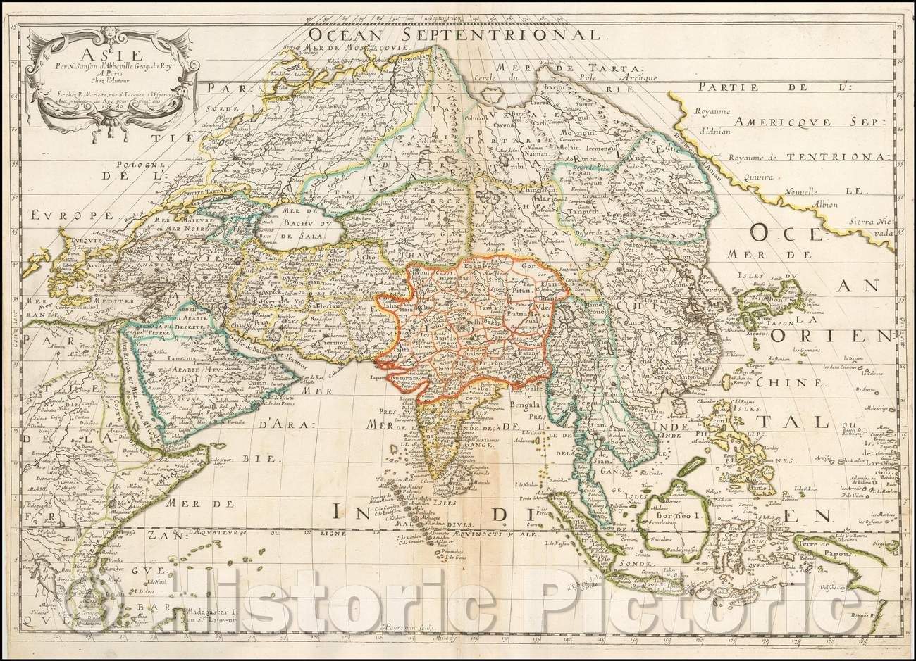 Historic Map - Asia, 1650, Nicolas Sanson v2