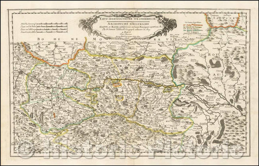 Historic Map - Ertz-Hertzogthumb Oesterrich - Archiduche D'Anstriche Haute, et Basse, 1657 - Vintage Wall Art