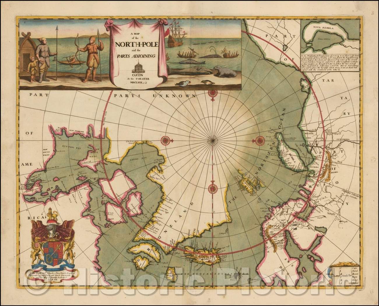 Historic Map - North-Pole and the parts Adioining, 1680, Moses Pitt v2