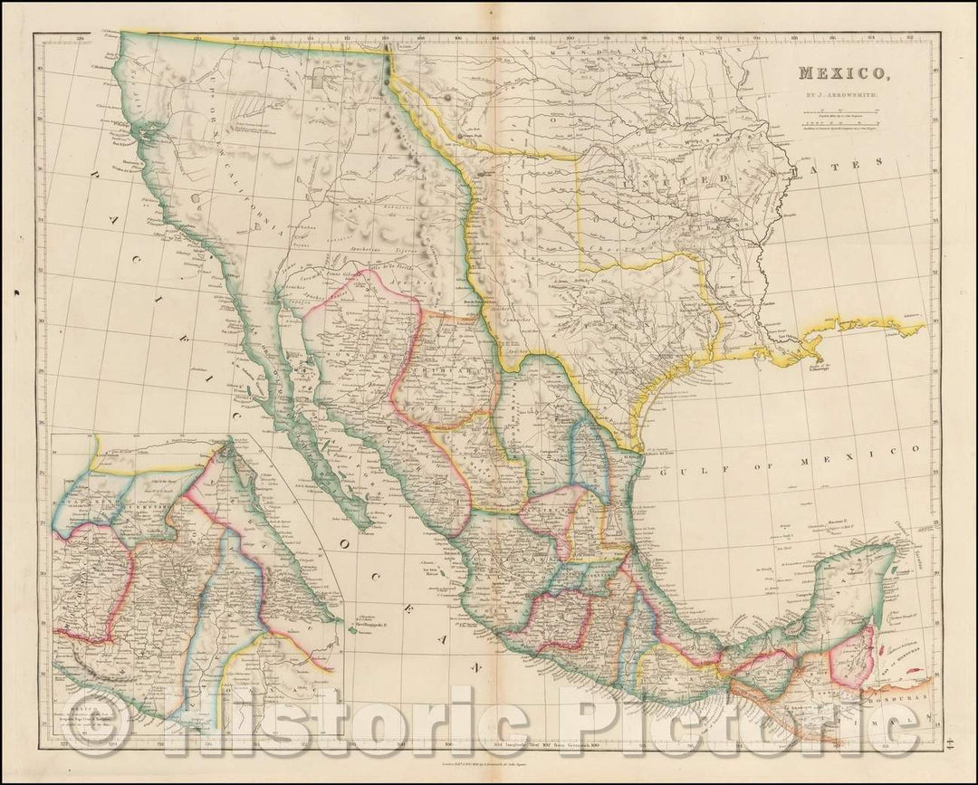Historic Map - Mexico (Republic of Texas!), 1842, John Arrowsmith - Vintage Wall Art