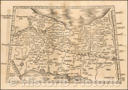 Historic Map - Persia, 1525, Lorenz Fries - Vintage Wall Art