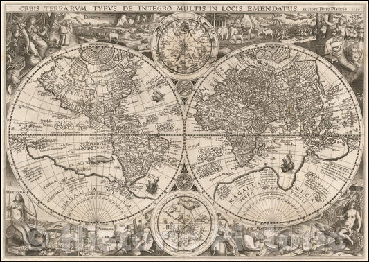 Historic Map - Orbis Terrarum Typus De Integro Multis In Locis Emendatus auctore Petro Plancio 1594, 1594, Petrus Plancius v5