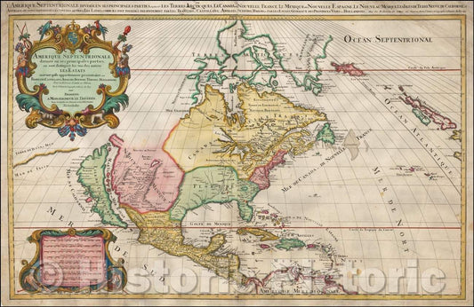 Historic Map - Amerique Septentrionale divisee en Ses Principales parties, 1692, Alexis-Hubert Jaillot v8