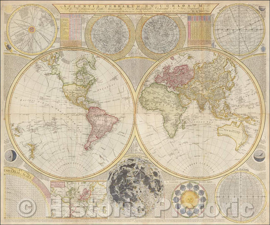 Historic Map - Scientia Terrarum et Coelorum: or, the Heavens and Earth Astronomically and Geographically Delineated and Display'd, 1780, Samuel Dunn - Vintage Wall Art