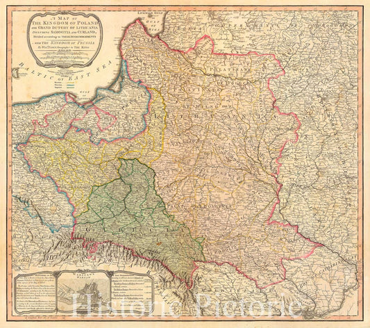 Poland and Lithuania - Dismemberment and Boundaries, 1813 | Historical Map Print