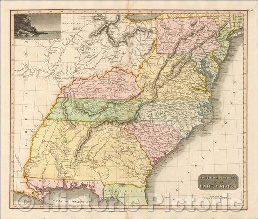 Historic Map - Southern Provinces of the United States, 1817, John Thomson v5