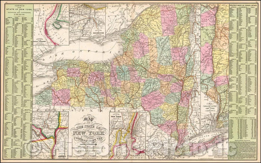 Historic Map - Map of the State of New York, 1853, Thomas, Cowperthwait & Co. v4