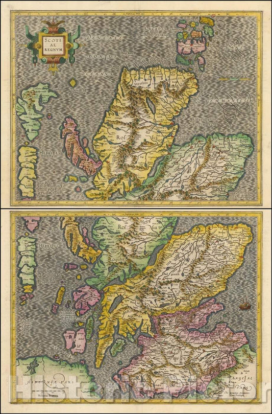 Historic Map - Scotiae Regnum, 1610, Gerard Mercator - Vintage Wall Art