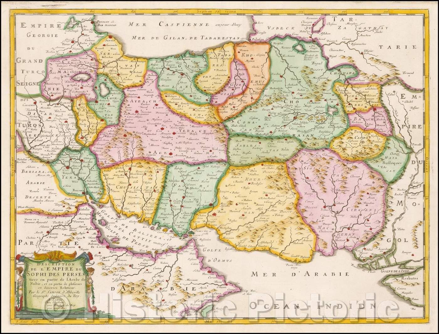 Historic Map - Description De L'Empire du Sophi Des Perses tiree en partie de l'Arabe de Nubie, et en partie de plusieurs et diverses Relations, 1659 v2