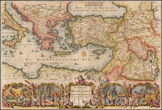 Historic Map - De Beschryvingh Van de Reysen Pauli en Van de Andere Apostelen Met des Selss Landen en Koenignrijke daer Sy het Evangelium, 1695 v3
