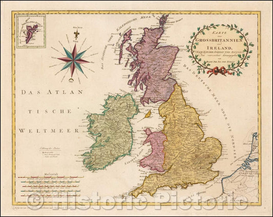 Historic Map - Karte von GrossBritannien und Ireland. Nach Kitchin, Dorret und Jefferys :: of Great Britain and Ireland. After Kitchin, Dorret and Jefferys, 1794 - Vintage Wall Art