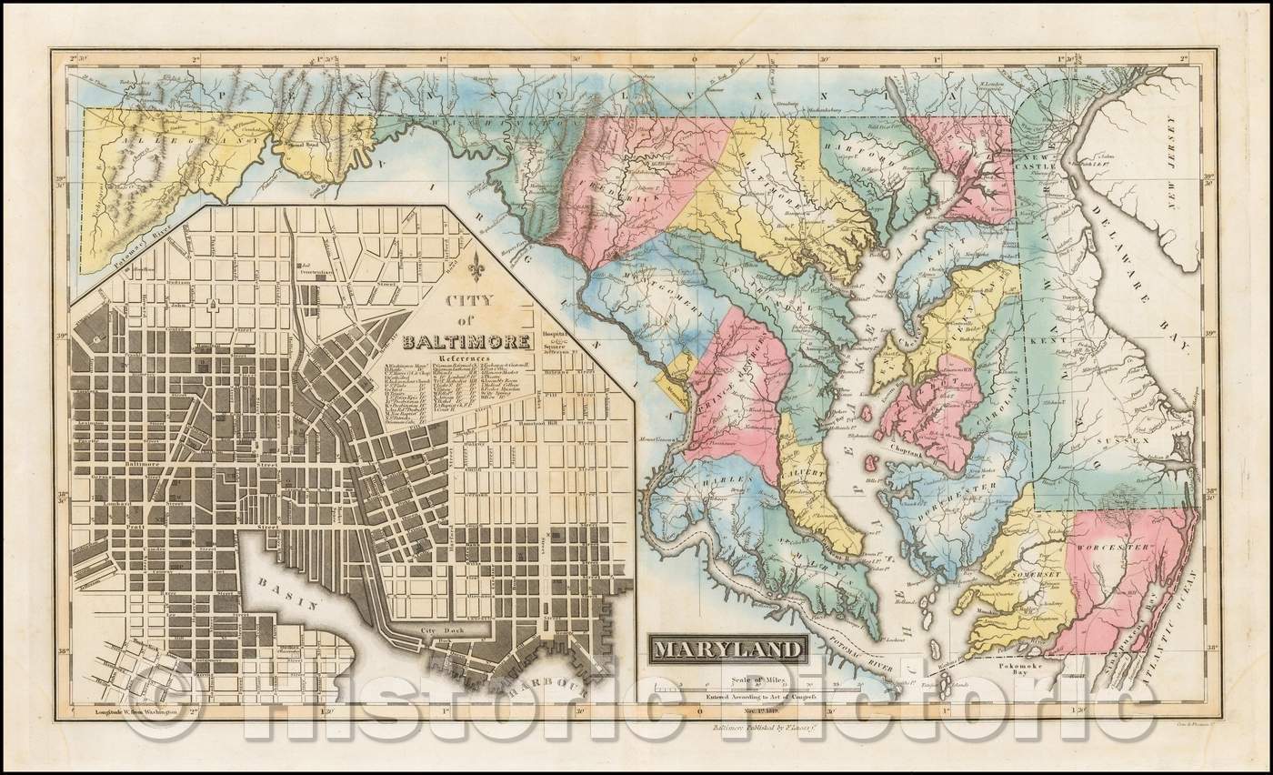 Historic Map - Maryland, 1822, Fielding Lucas Jr. v2