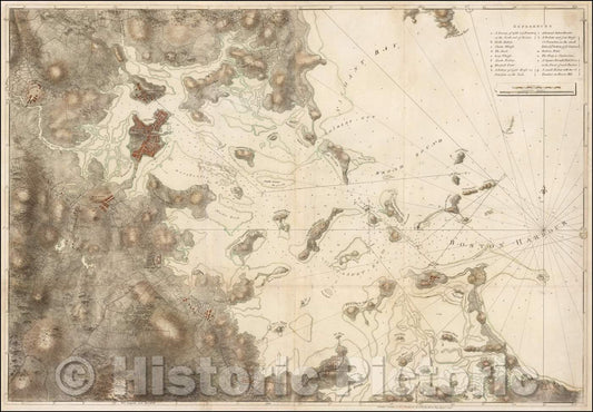 Historic Map - Boston Harbor, 1775, Joseph Frederick Wallet Des Barres v2
