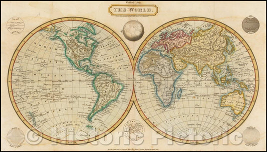 Historic Map - The World, 1823, John Walker - Vintage Wall Art