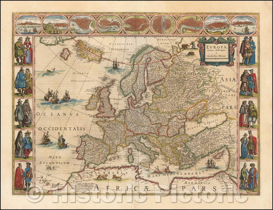Historic Map - Europa recens descripta, 1630, Willem Janszoon Blaeu v6