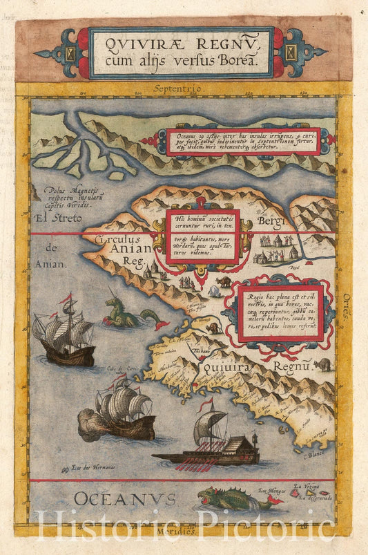 Quivira and Northwest North America, 1593 - Historical Map Print