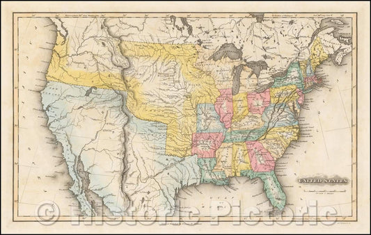 Historic Map - United States, 1823, Fielding Lucas Jr. v1