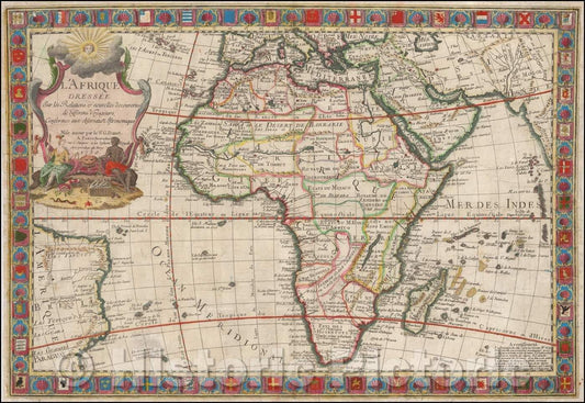 Historic Map - L'Afrique Dressee Sur les Relations & nouvelles decouvertes de Differns Voyageurs, 1750, Guillaume Danet - Vintage Wall Art