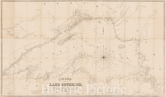 Lake Superior - Nautical Chart, 1847 | Historical Map Print