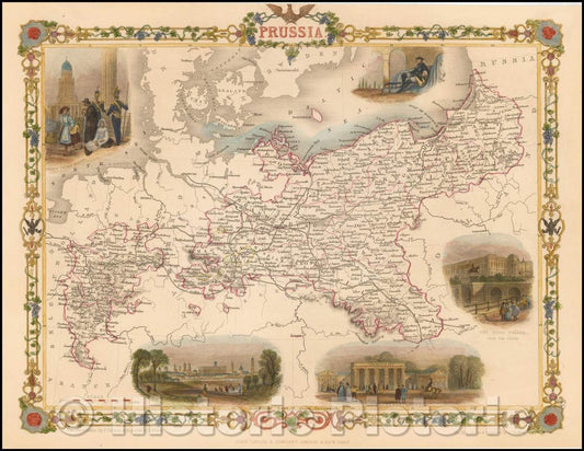 Historic Map - Prussia, 1851, John Tallis v3
