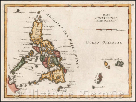 Historic Map - Isles Philippines, 1748, Georges Louis Le Rouge v1