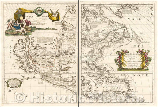 Historic Map - America Settentrionale Colle Nuove Scoperte Sin All Anno, 1688, Vincenzo Maria Coronelli v4
