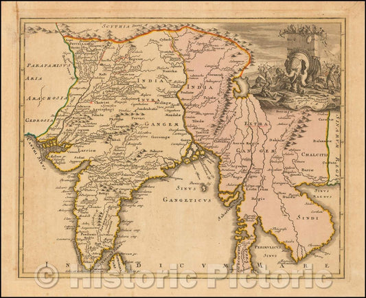 Historic Map - India Intra et Extra Gangem, 1720, Johann Christoph Weigel v2