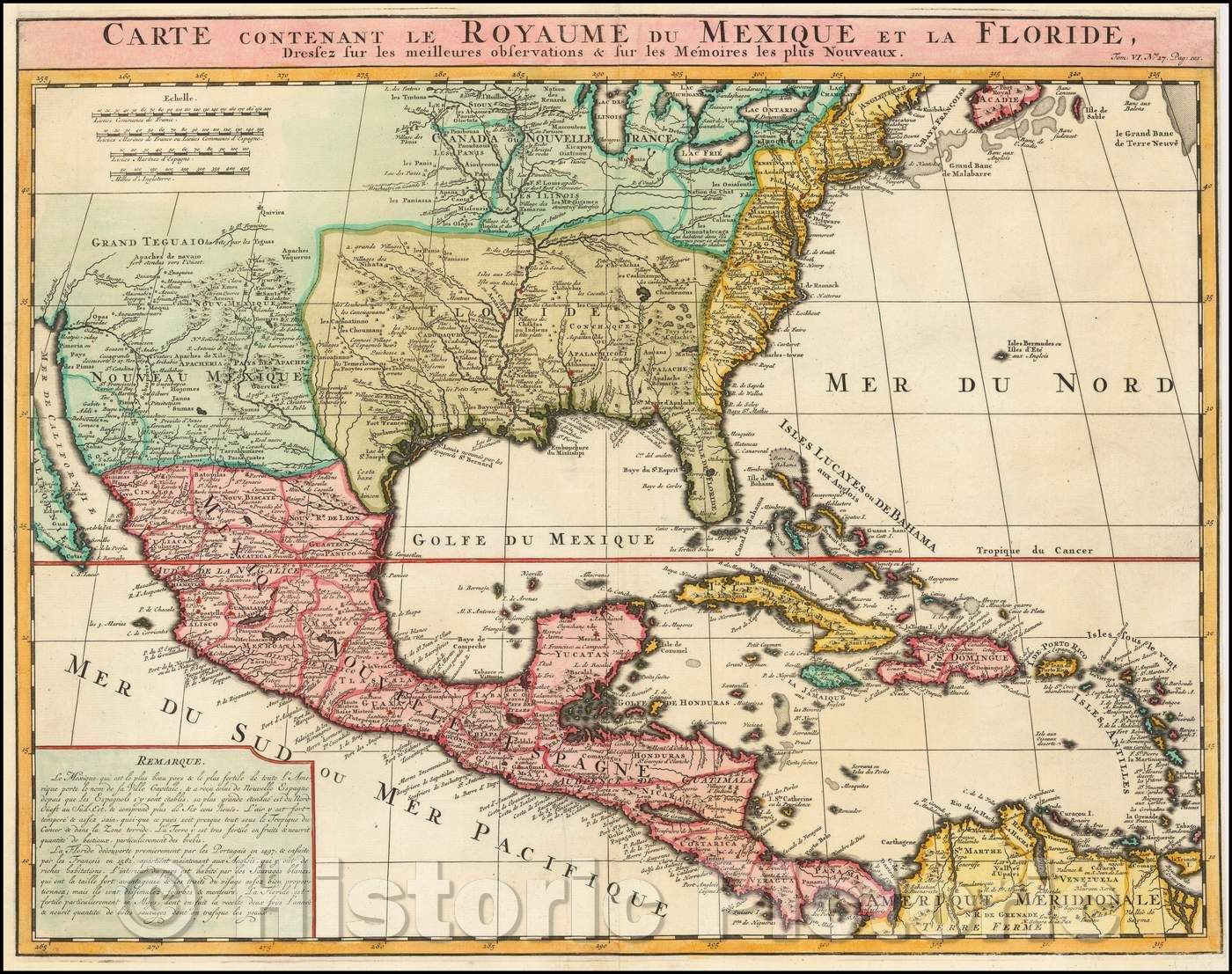 Historic Map - Carte Contenant Le Royaume Du Mexique Et La Floride, Dressez sur les meilleures observations & sur les Memoires les plus Nouveaux, 1719 v1