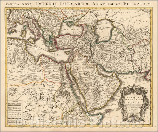 Historic Map - Carte De La Turquie De L'Arabie et De La Perse, Dressee sur les Memoires les plus recens rectifiez par les Observations, 1720, Johannes Covens v2