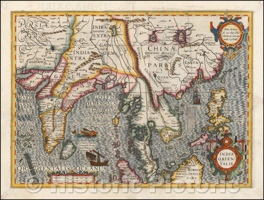Historic Map - India Orientalis, 1610, Jodocus Hondius v1