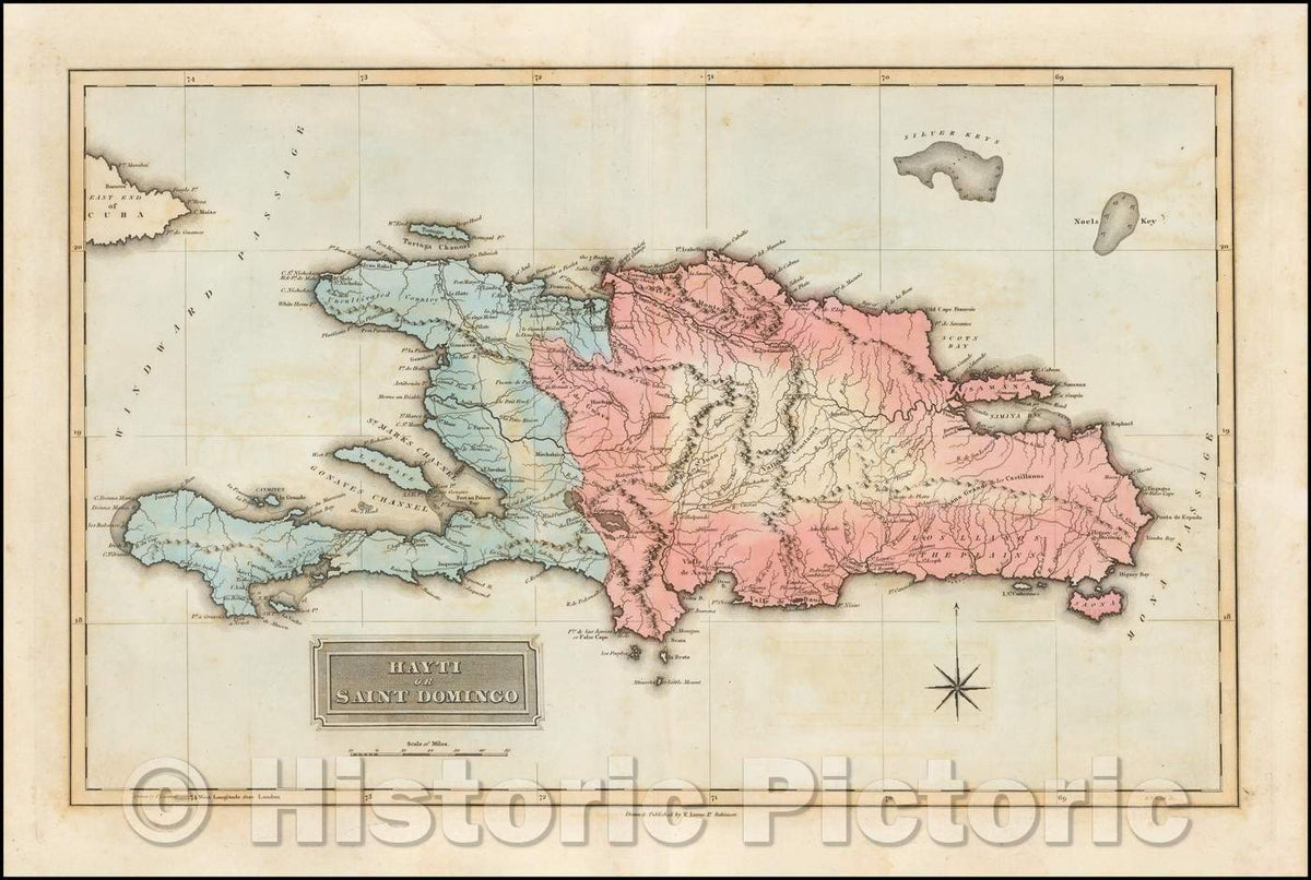 Historic Map - Hayti or Saint Domingo, 1822, Fielding Lucas Jr. v1
