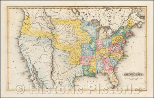 Historic Map - United States, 1823, Fielding Lucas Jr. v2