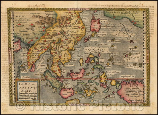 Historic Map - India Orientalis, 1600, Johann Bussemachaer - Vintage Wall Art
