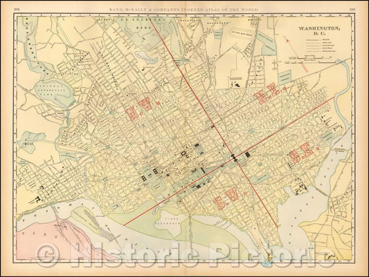 Historic Map - Washington D.C, 1899, Rand McNally & Company v2