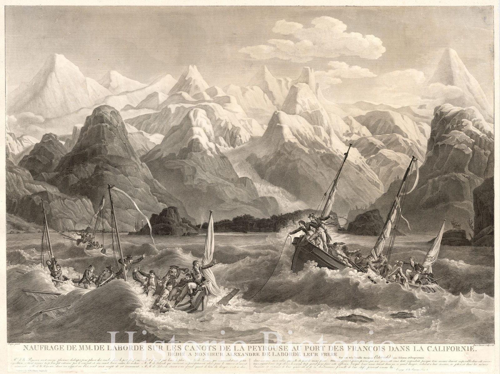 Shipwreck at Port des Francois, California/Alaska - 1786 Historical Map Print