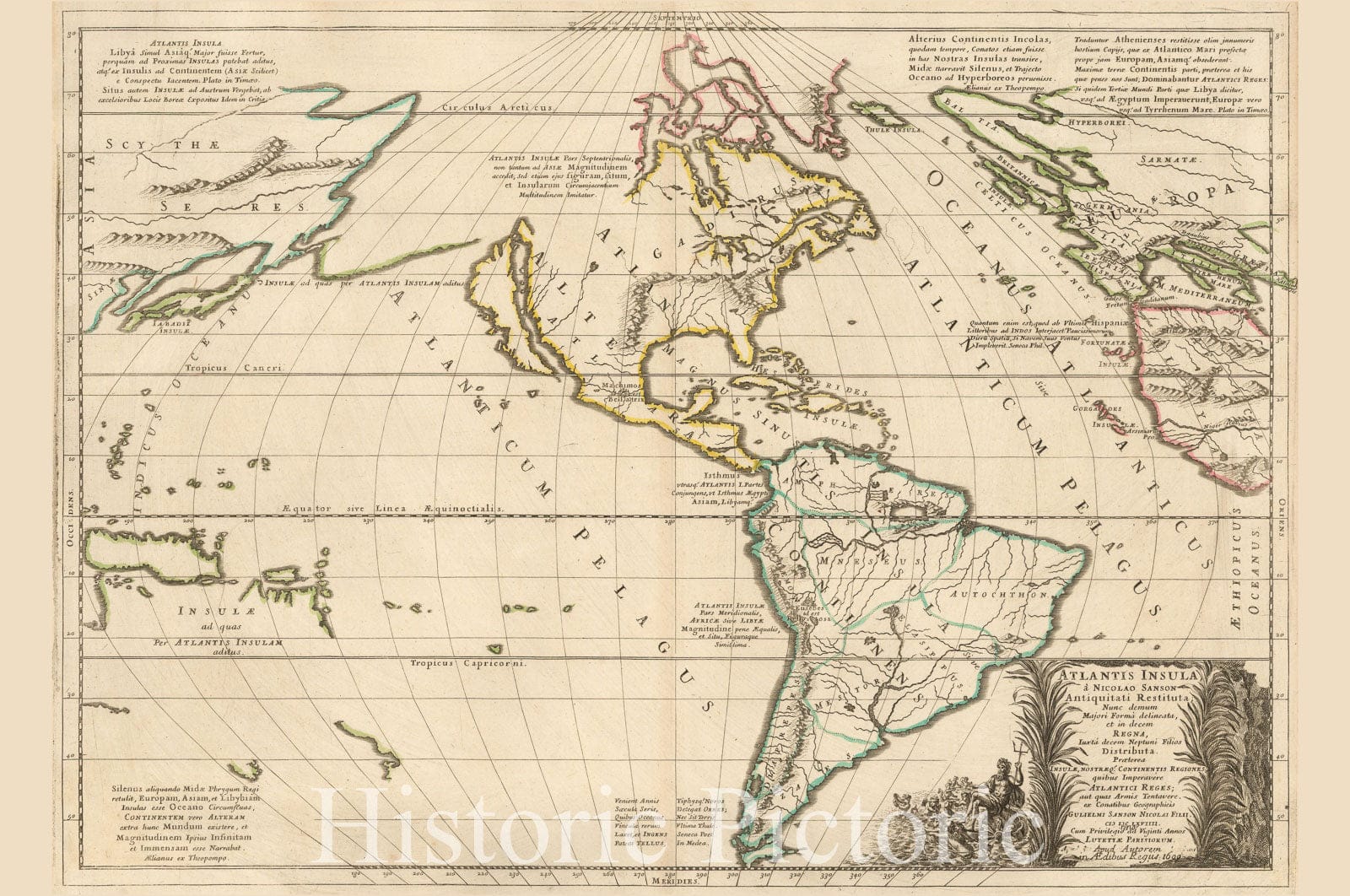 Historic Map - Atlantis Insula, 1669, Nicolas Sanson - Vintage Wall Art