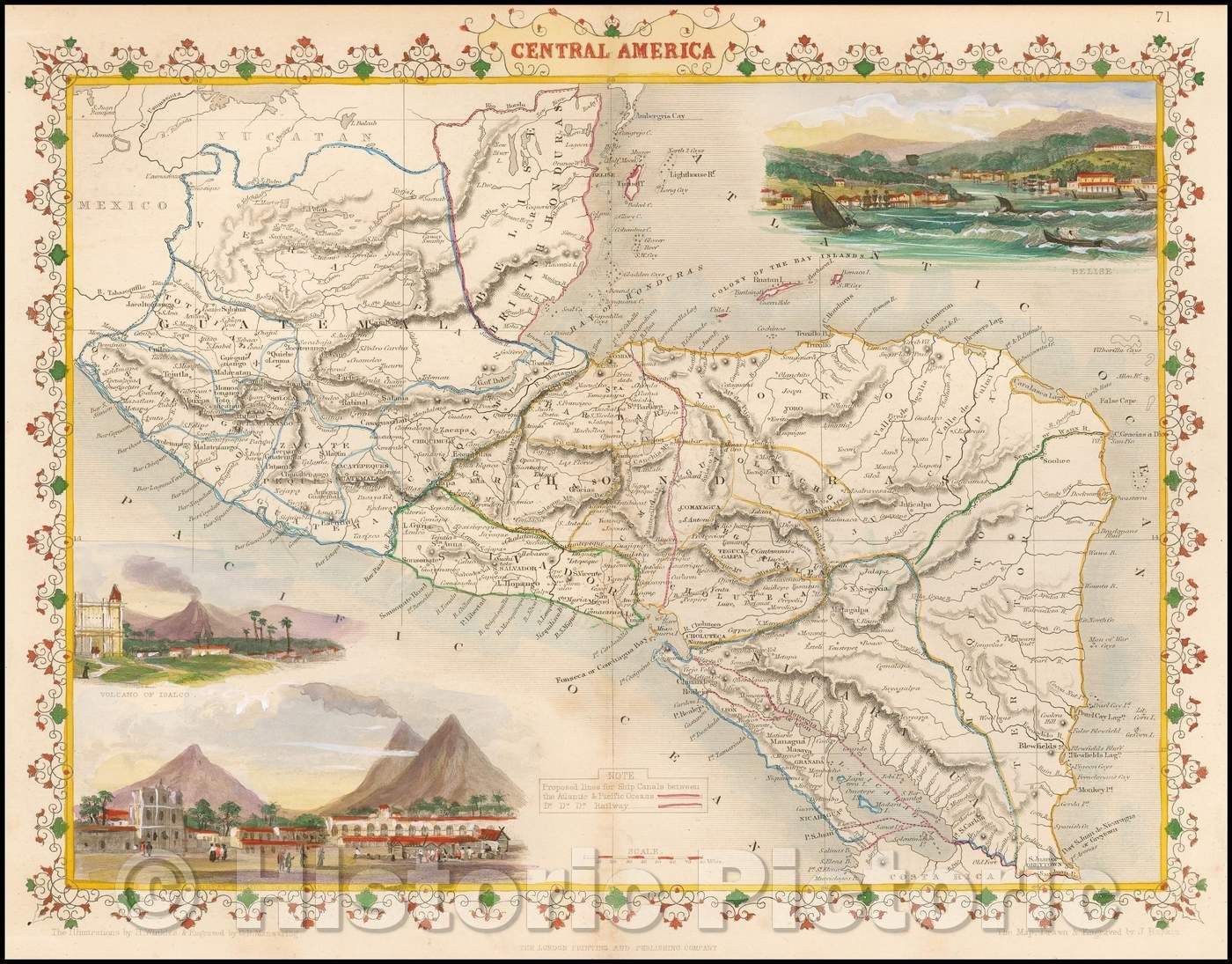 Historic Map - Central America, 1851, John Tallis v2
