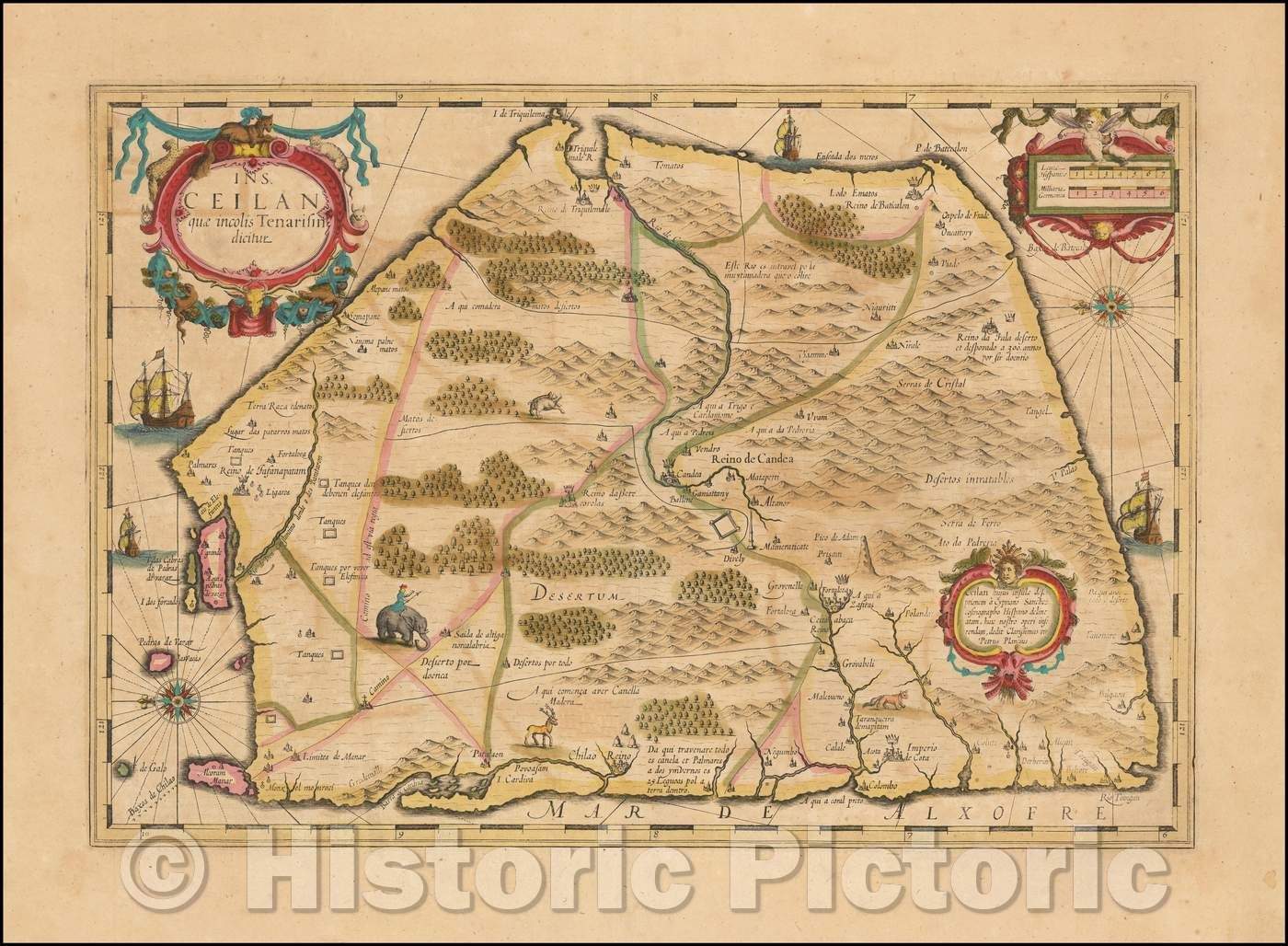 Historic Map - Ins. Ceilan quae incolis Tenarisin dictur, 1640, Jodocus Hondius v1