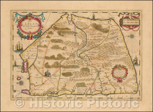 Historic Map - Ins. Ceilan quae incolis Tenarisin dictur, 1640, Jodocus Hondius v1