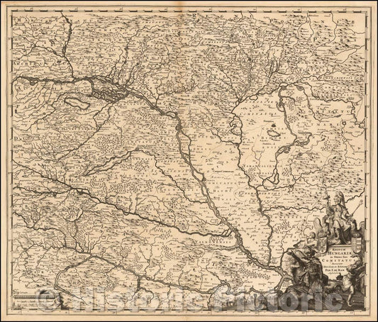 Historic Map - Regnum Hungariae in Omnes suos Comitatus Accurate Divisum Editum Per I. de Ram. / Johannes De Ram's Map of the Hungarian Empire, 1680 - Vintage Wall Art